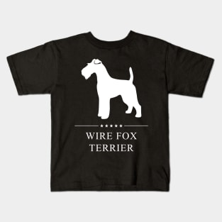 Wire Fox Terrier Dog White Silhouette Kids T-Shirt